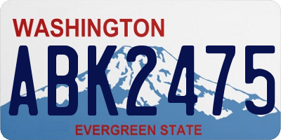 WA license plate ABK2475