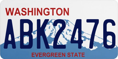 WA license plate ABK2476