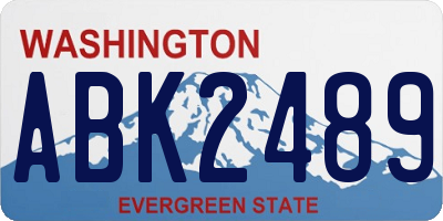 WA license plate ABK2489