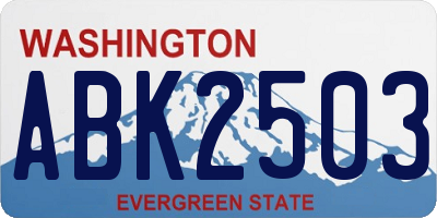 WA license plate ABK2503