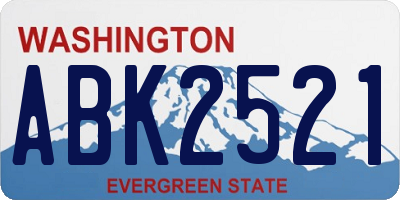 WA license plate ABK2521