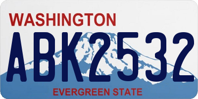 WA license plate ABK2532