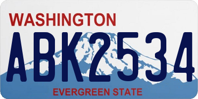 WA license plate ABK2534