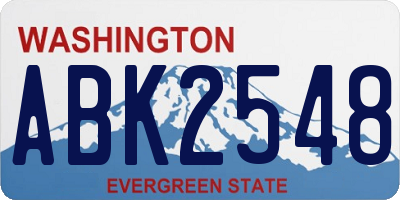 WA license plate ABK2548