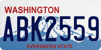 WA license plate ABK2559