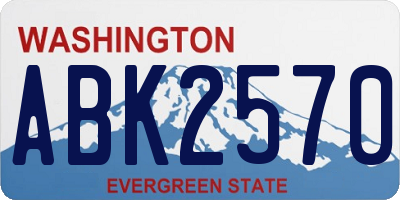 WA license plate ABK2570
