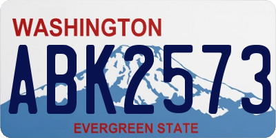 WA license plate ABK2573