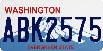 WA license plate ABK2575