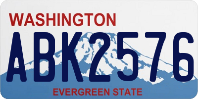 WA license plate ABK2576
