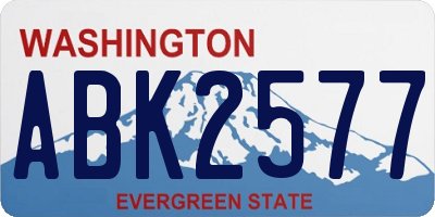 WA license plate ABK2577