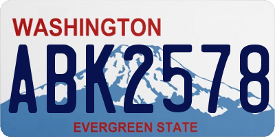 WA license plate ABK2578
