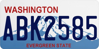 WA license plate ABK2585