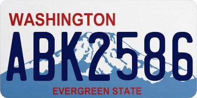WA license plate ABK2586