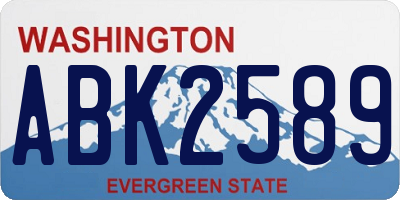 WA license plate ABK2589