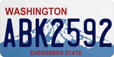 WA license plate ABK2592