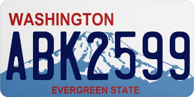 WA license plate ABK2599