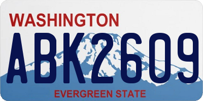 WA license plate ABK2609