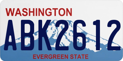 WA license plate ABK2612