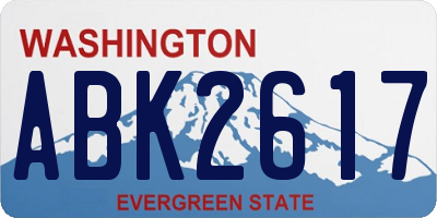 WA license plate ABK2617