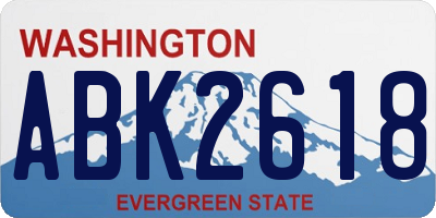 WA license plate ABK2618