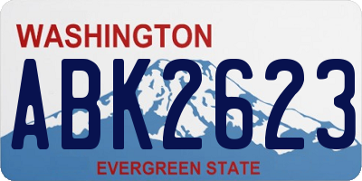 WA license plate ABK2623