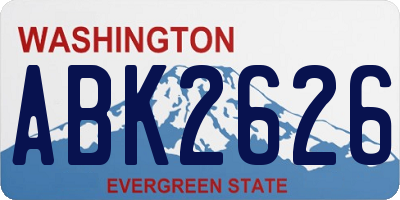WA license plate ABK2626