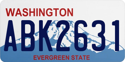 WA license plate ABK2631