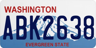WA license plate ABK2638