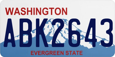 WA license plate ABK2643