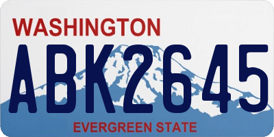 WA license plate ABK2645
