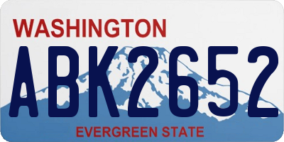 WA license plate ABK2652