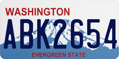 WA license plate ABK2654