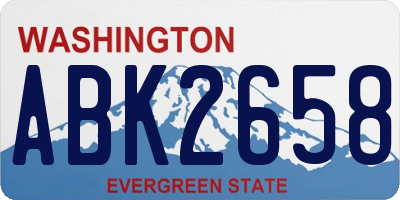WA license plate ABK2658