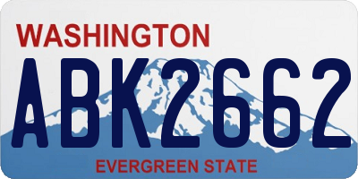 WA license plate ABK2662