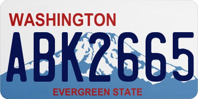 WA license plate ABK2665