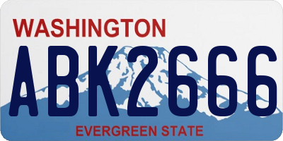 WA license plate ABK2666