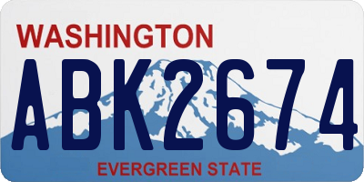 WA license plate ABK2674