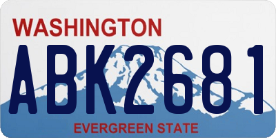 WA license plate ABK2681