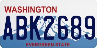 WA license plate ABK2689