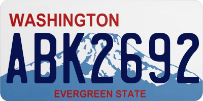 WA license plate ABK2692