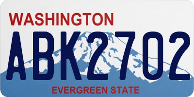 WA license plate ABK2702