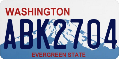 WA license plate ABK2704