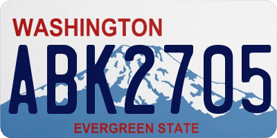 WA license plate ABK2705