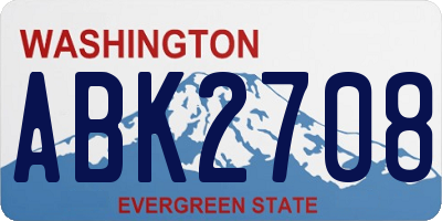 WA license plate ABK2708