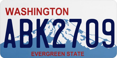 WA license plate ABK2709