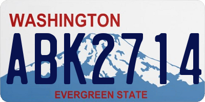 WA license plate ABK2714