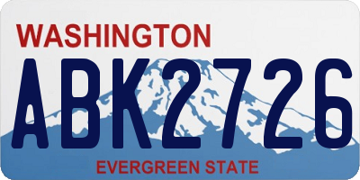 WA license plate ABK2726