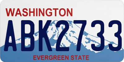 WA license plate ABK2733
