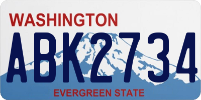 WA license plate ABK2734