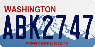 WA license plate ABK2747